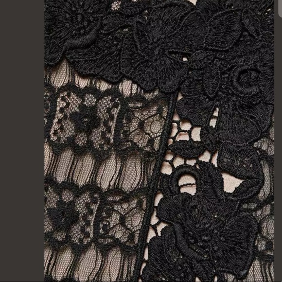 GIAMBATTISTA VALLI Black Floral Lace Midi Dress 10 - Picture 6 of 8